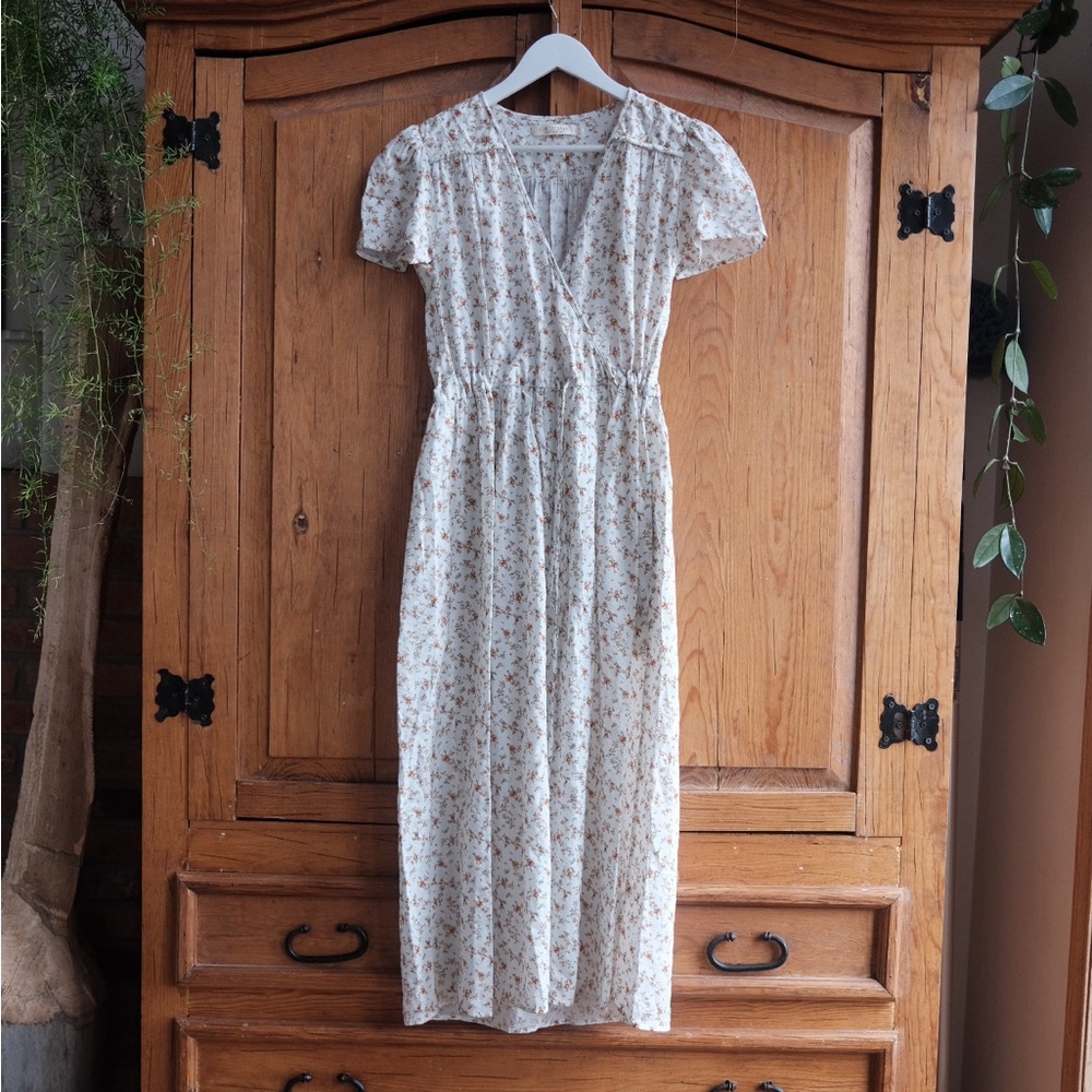 SOLD Christy Dawn Floral Cream Midi Dress